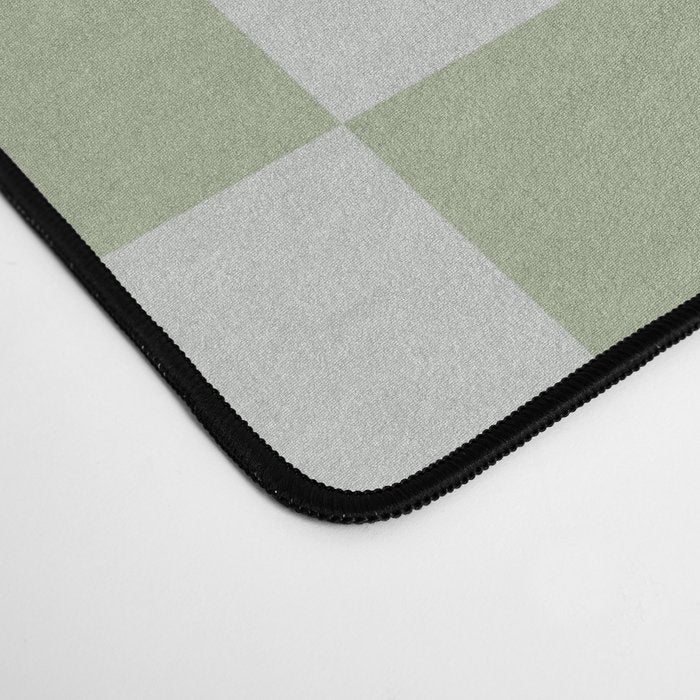 Checkerboard Check Checkered Pattern in Sage Green Desk Mat Gallery Image 4