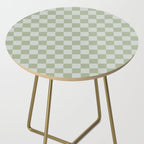 Checkerboard Check Checkered Pattern in Sage Green Side Table Gallery Image 2