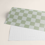 Checkerboard Check Checkered Pattern in Sage Green Wrapping Paper Gallery Image 2