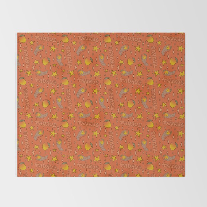 Taurus Mango Print Throw Blanket Gallery Image 2