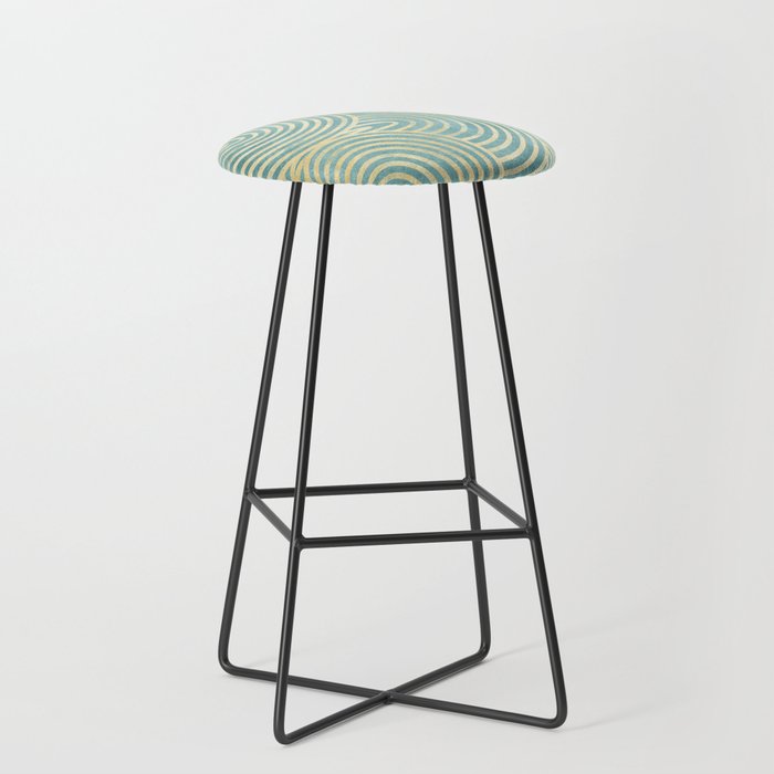 Art Deco Mint Green & Gold Pattern Stool Gallery Image 1