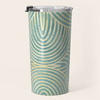 Art Deco Mint Green & Gold Pattern Travel Mug Gallery Image 3