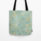 Art Deco Mint Green & Gold Pattern Tote Bag Gallery Image 1