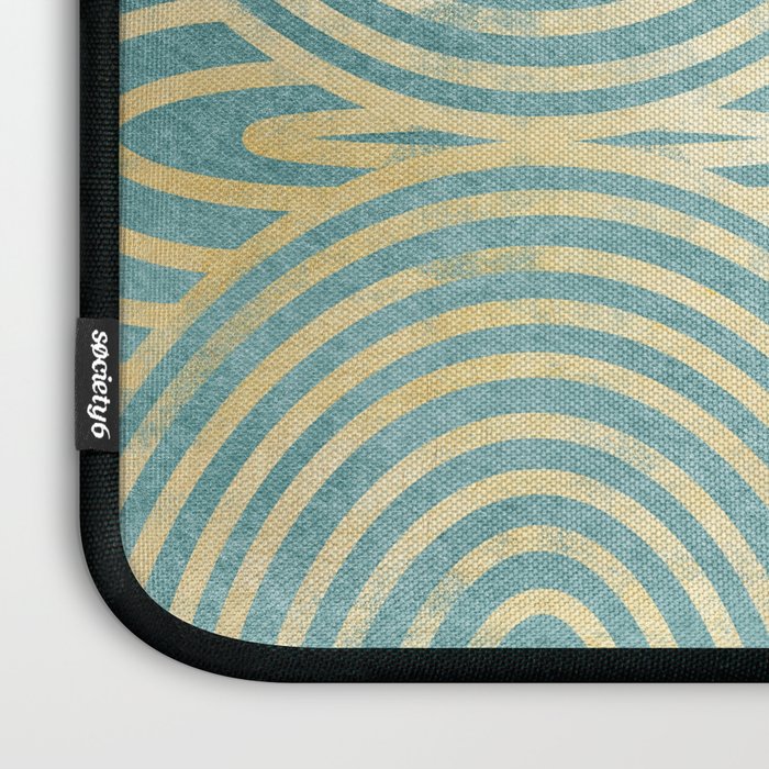 Art Deco Mint Green & Gold Pattern Laptop Sleeve Gallery Image 3