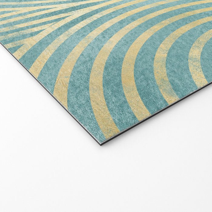 Art Deco Mint Green & Gold Pattern Welcome Mat Gallery Image 2