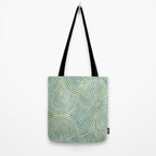 Art Deco Mint Green & Gold Pattern Tote Bag Gallery Image 2
