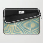 Art Deco Mint Green & Gold Pattern Laptop Sleeve Gallery Image 2