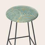 Art Deco Mint Green & Gold Pattern Stool Gallery Image 2