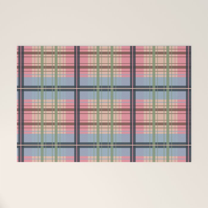 Pastel Tartan Delight Welcome Mat Gallery Image 1