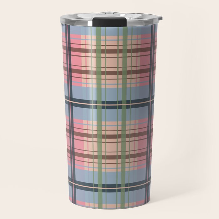 Pastel Tartan Delight Travel Mug Gallery Image 1