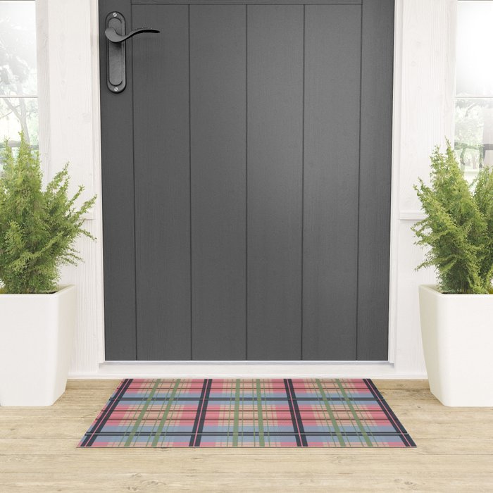 Pastel Tartan Delight Welcome Mat Gallery Image 3