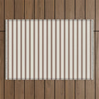 Brown And Cream Striped Outdoor Rug Gallery Image 1