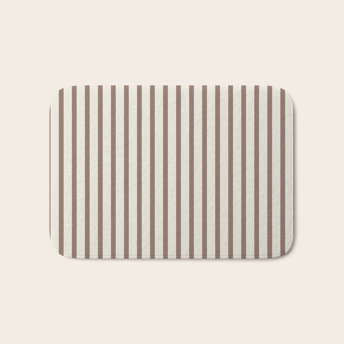 Brown And Cream Striped Bath Mat Gallery Image 1