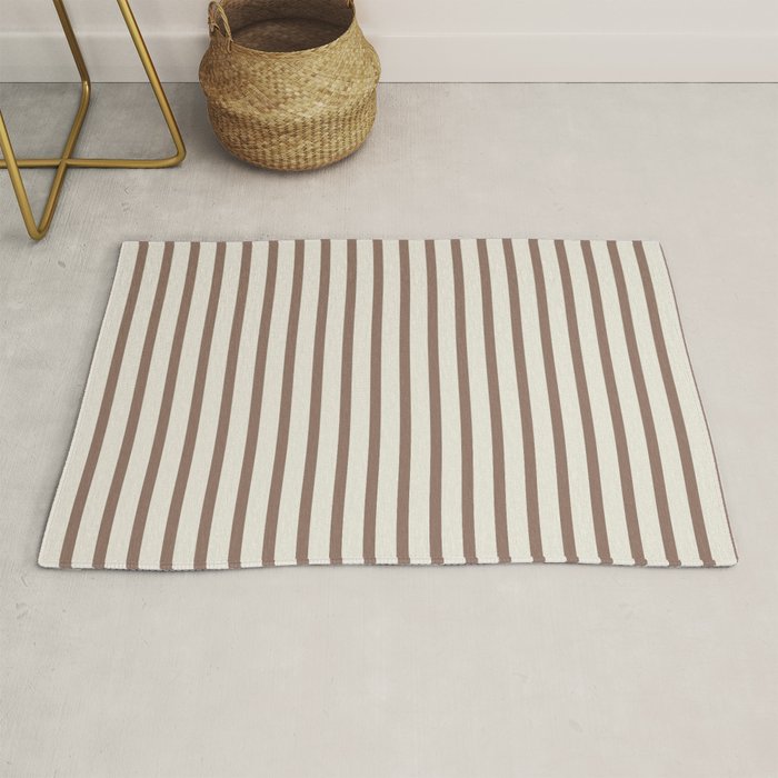 Brown And Cream Striped Rug Gallery Image 1