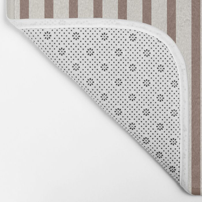 Brown And Cream Striped Bath Mat Gallery Image 2