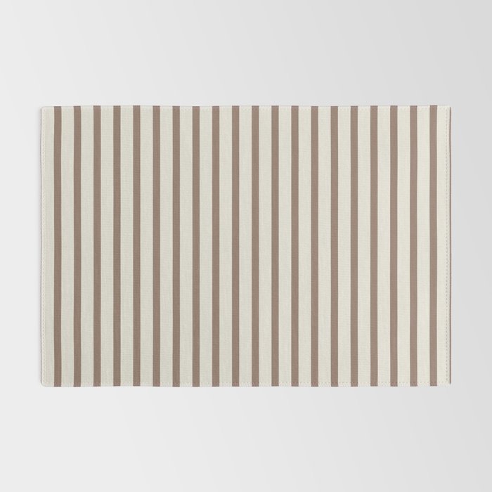 Brown And Cream Striped Rug Gallery Image 2