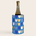 Rows of Tulips in Bloom in Navy Blue & Gold Metallic Wine Chiller Gallery Image 2