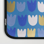 Rows of Tulips in Bloom in Navy Blue & Gold Metallic Laptop Sleeve Gallery Image 3