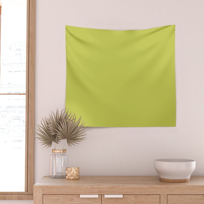 Chartreuse Solid Color Wall Tapestry Gallery Image 2