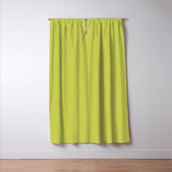 Chartreuse Solid Color Window Curtain Gallery Image 3