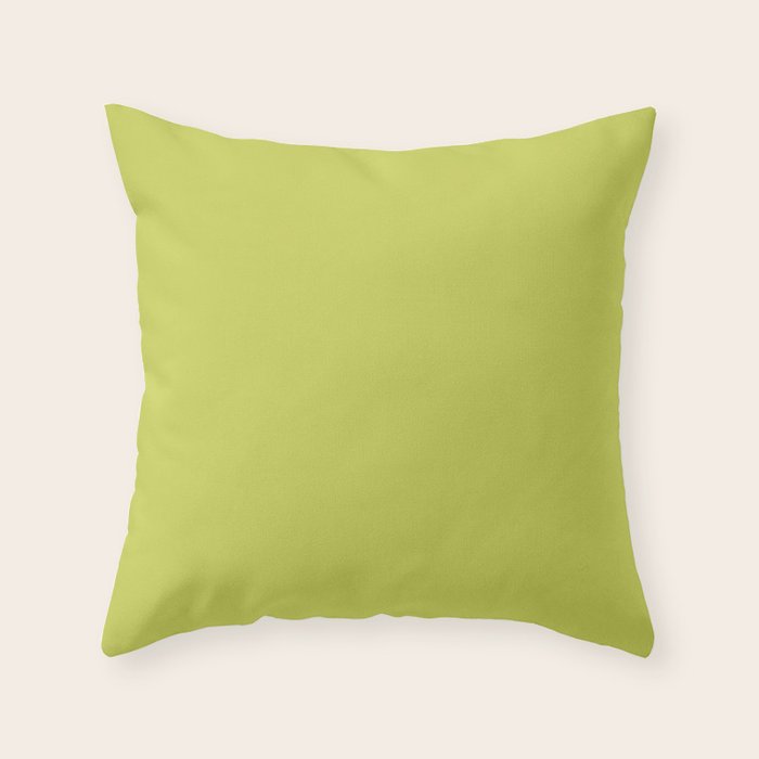 Chartreuse Solid Color Throw Pillow Gallery Image 6