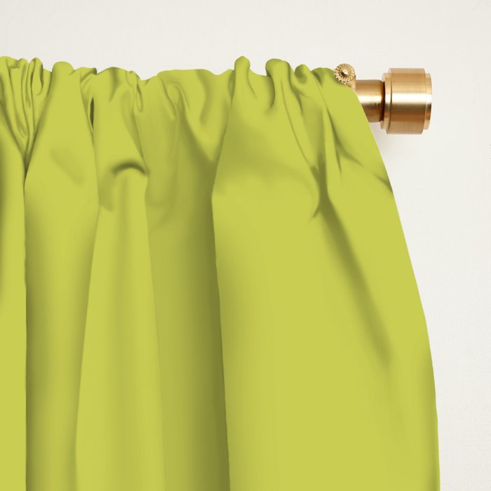 Chartreuse Solid Color Window Curtain Gallery Image 2