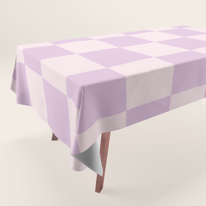 Light Lilac Checkerboard Check Pattern  Tablecloth Gallery Image 1