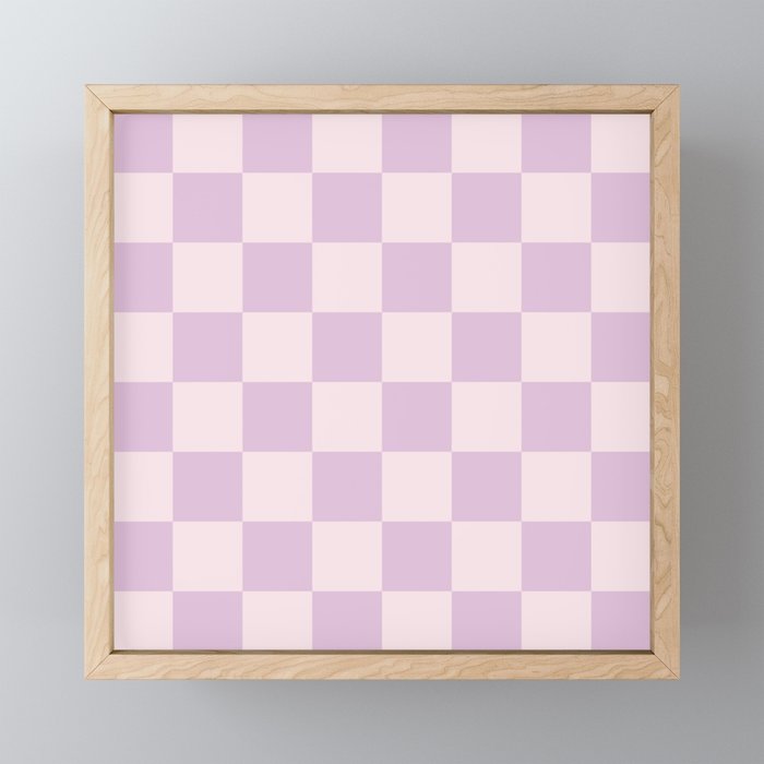 Light Lilac Checkerboard Check Pattern  Mini Art Print Gallery Image 1