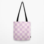 Light Lilac Checkerboard Check Pattern  Tote Bag Gallery Image 2