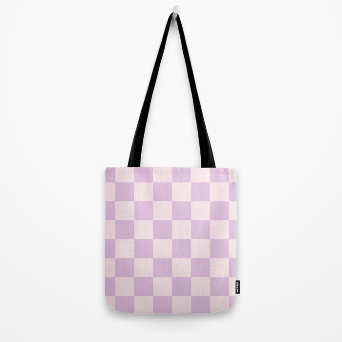 Light Lilac Checkerboard Check Pattern  Tote Bag Gallery Image 2