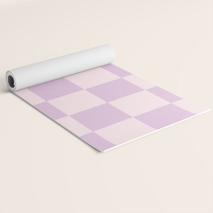 Light Lilac Checkerboard Check Pattern  Yoga Mat Gallery Image 2