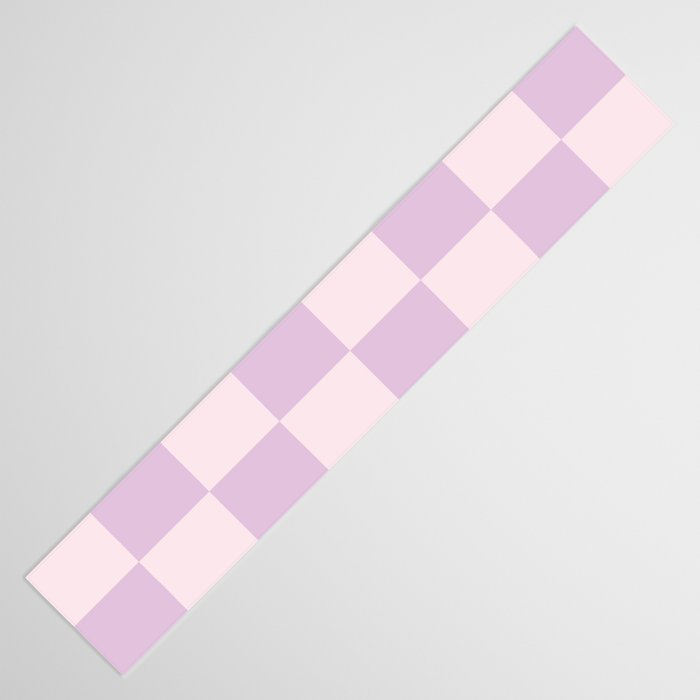 Light Lilac Checkerboard Check Pattern  Table Runner Gallery Image 3