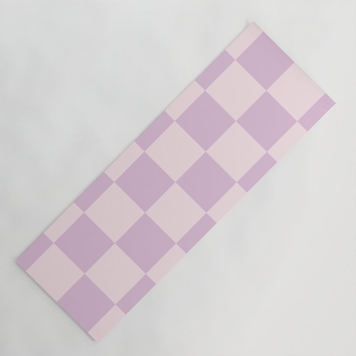 Light Lilac Checkerboard Check Pattern  Yoga Mat Gallery Image 1