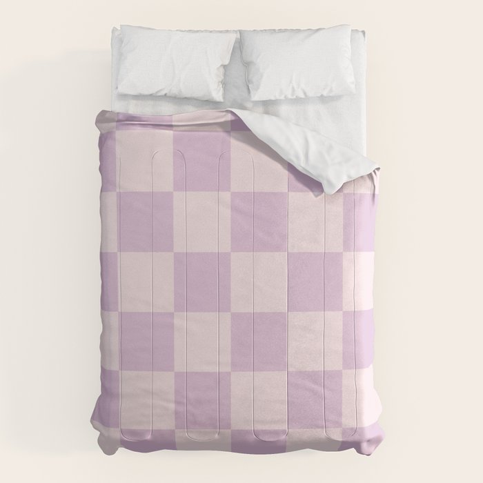 Light Lilac Checkerboard Check Pattern  Comforter Gallery Image 6