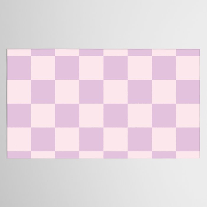 Light Lilac Checkerboard Check Pattern  Tablecloth Gallery Image 2