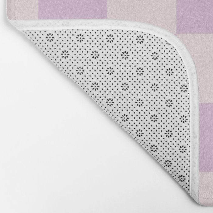 Light Lilac Checkerboard Check Pattern  Bath Mat Gallery Image 2