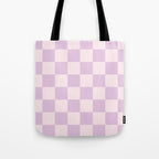 Light Lilac Checkerboard Check Pattern  Tote Bag Gallery Image 1