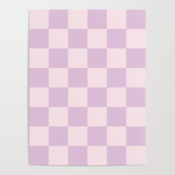 Light Lilac Checkerboard Check Pattern  Poster Gallery Image 4