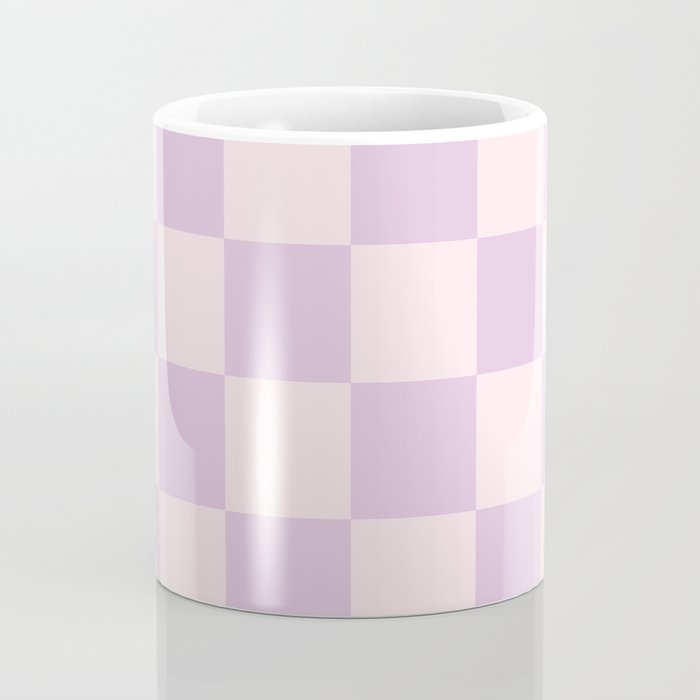 Light Lilac Checkerboard Check Pattern  Coffee Mug Gallery Image 4