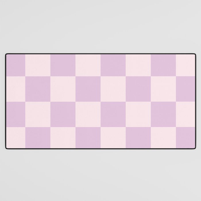 Light Lilac Checkerboard Check Pattern  Desk Mat Gallery Image 3