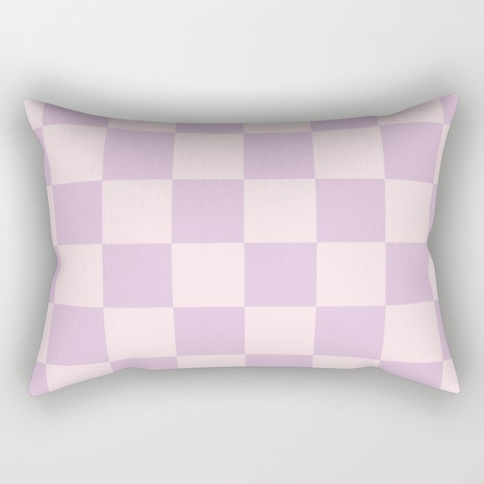 Light Lilac Checkerboard Check Pattern  Rectangular Pillow Gallery Image 1