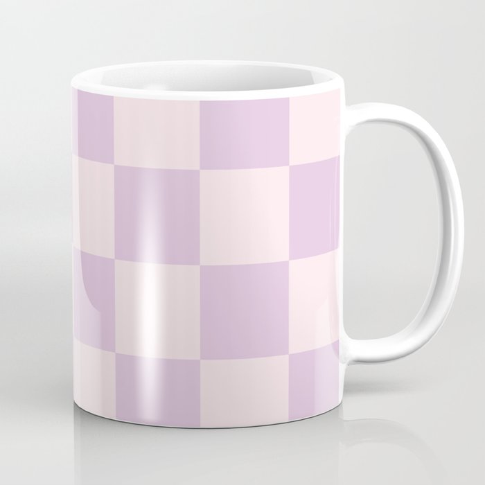 Light Lilac Checkerboard Check Pattern  Coffee Mug Gallery Image 1
