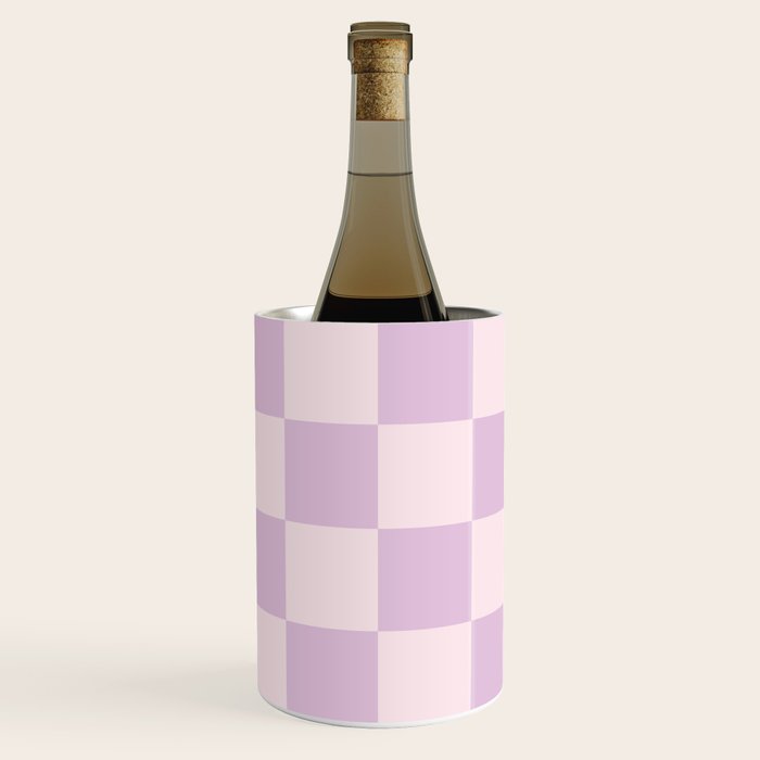 Light Lilac Checkerboard Check Pattern  Wine Chiller Gallery Image 1