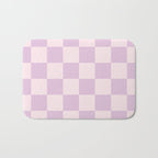 Light Lilac Checkerboard Check Pattern  Bath Mat Gallery Image 1