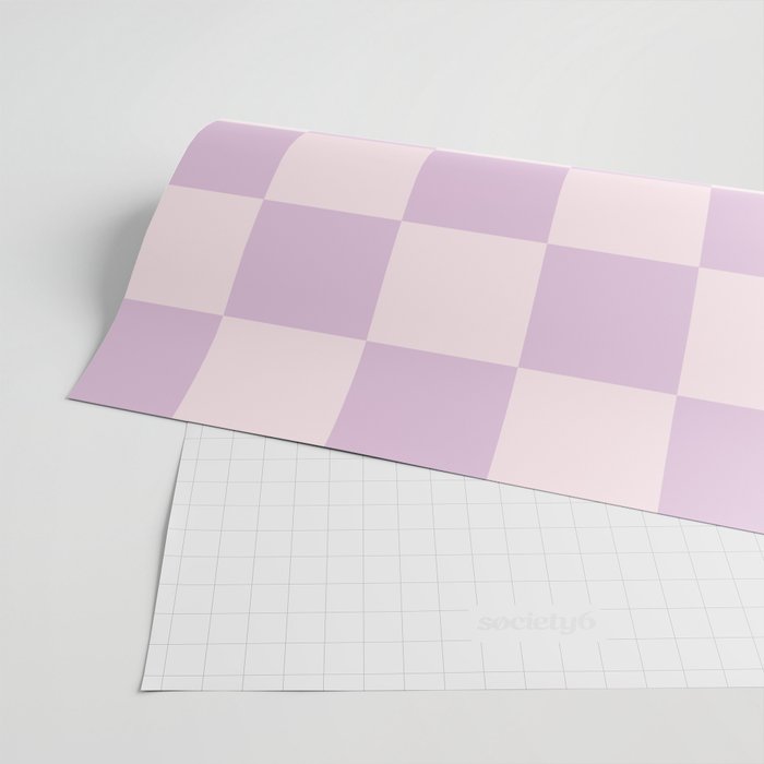 Light Lilac Checkerboard Check Pattern  Wrapping Paper Gallery Image 2