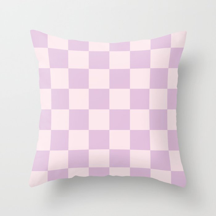 Light Lilac Checkerboard Check Pattern  Throw Pillow Gallery Image 6