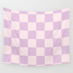 Light Lilac Checkerboard Check Pattern  Wall Tapestry Gallery Image 4