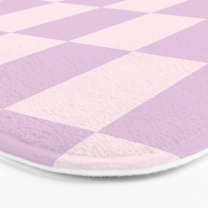 Light Lilac Checkerboard Check Pattern  Bath Mat Gallery Image 3