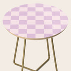 Light Lilac Checkerboard Check Pattern  Side Table Gallery Image 2