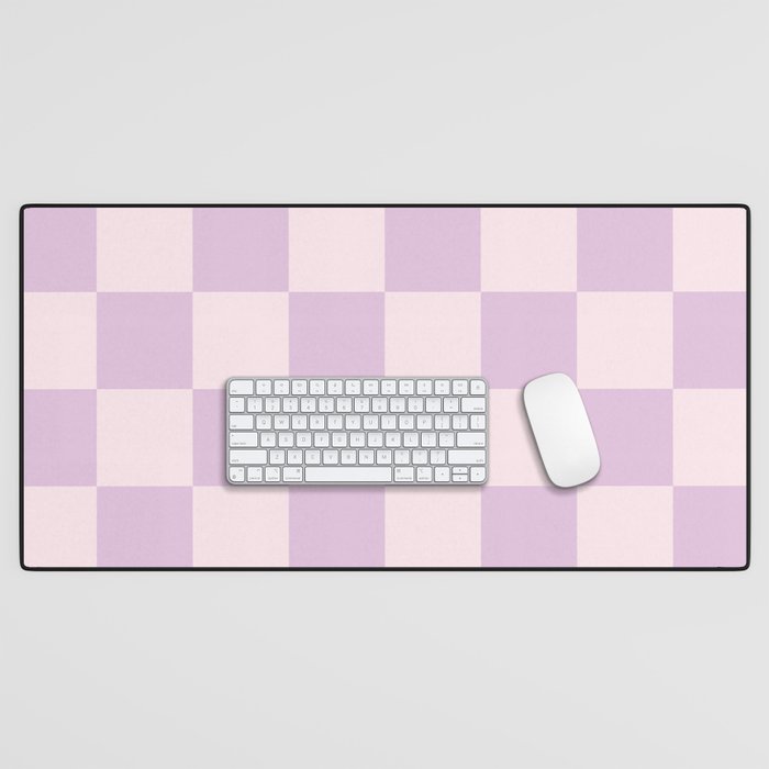 Light Lilac Checkerboard Check Pattern  Desk Mat Gallery Image 1